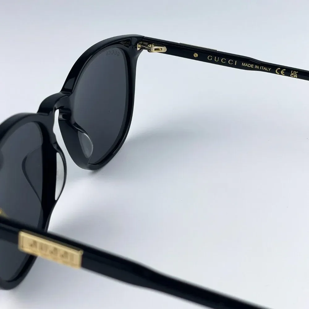 Gucci GG1157S 001 BRAND NEW Sunglasses Black Grey Round Unisex